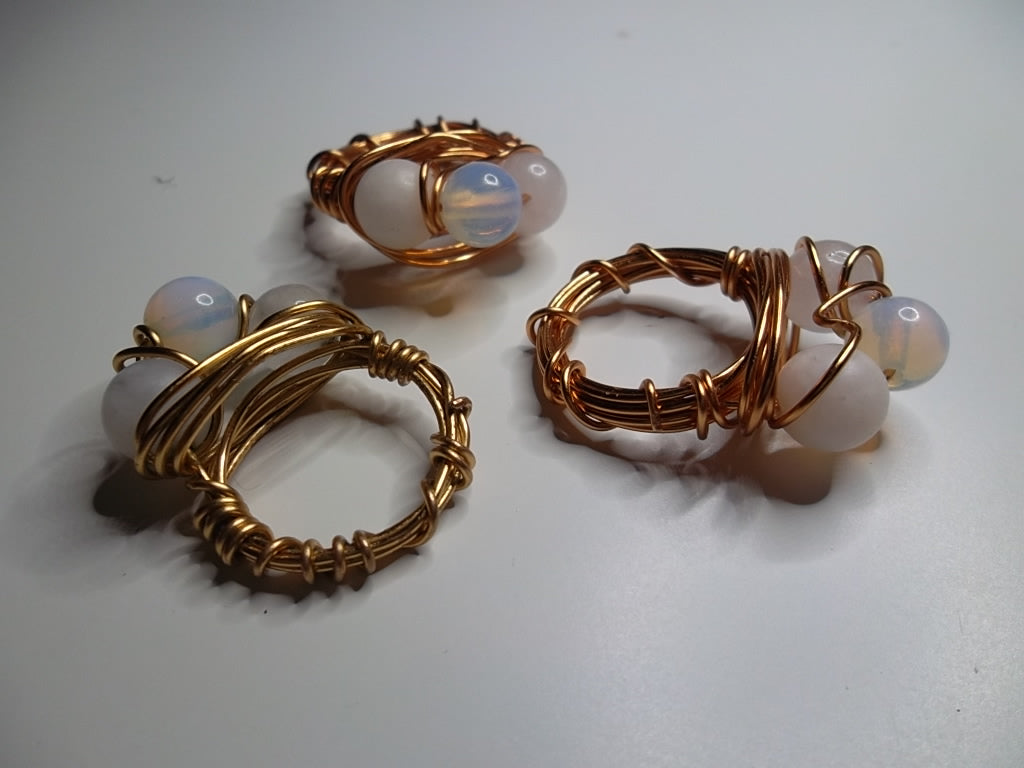 3 stone Wire wrapped Rings